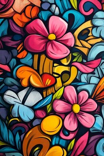 抽象花卉绚丽色彩