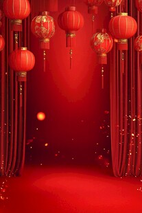 红灯笼春晚背景
