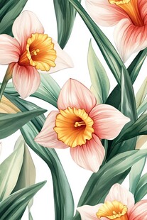 郁金香插画图案