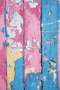 脱落彩色油漆木板