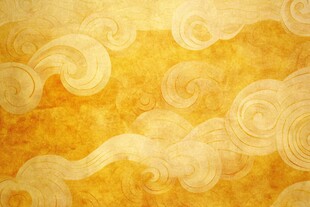 古风线绘云纹墙纸