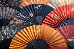 新中式折扇插画