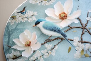 喜鹊瓷盘
