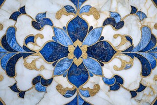 宝石拼花蓝色瓷片