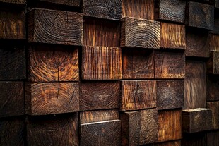 木块排列墙装饰