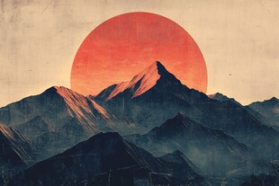 富士山复古装饰画