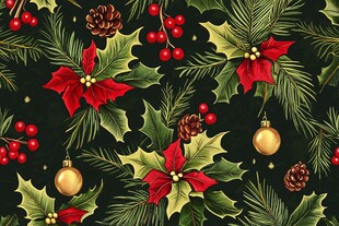 圣诞节花面素材