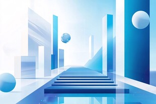 蓝色渐变城市峰会