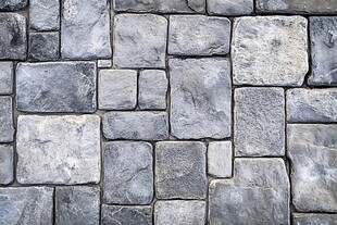 深蓝色拼接石片墙