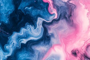 渐变抽象流体装饰画