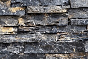 深蓝色拼接石片墙