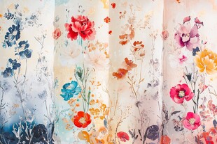 墙纸窗帘植物花朵