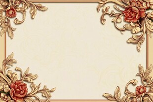 牡丹花线描金轻奢