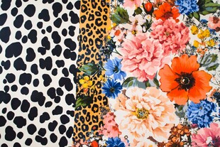 豹纹布匹花卉