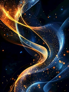 流光渐变金色炫酷飘带