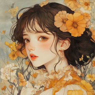 高级感女插画