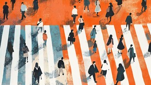 人群行走斑马线插图