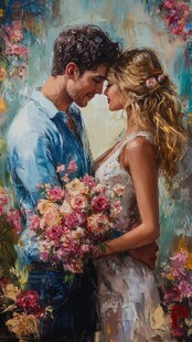 油画浪漫婚礼