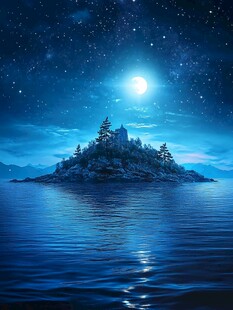 蓝月夜梦幻唯美奇幻