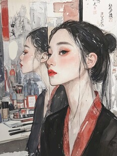 高级感女插画