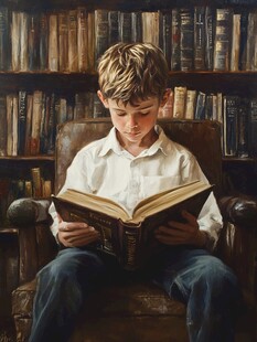 看书的男孩
