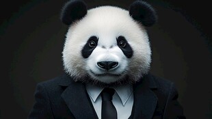 穿西装的熊猫
