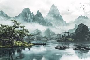 古风山水场景