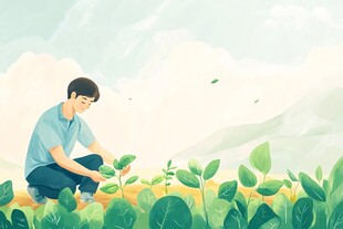 采茶人采茶插画