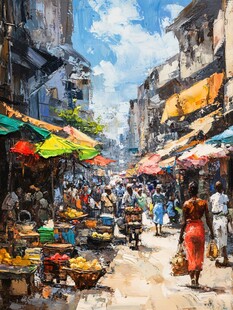 步行街油画
