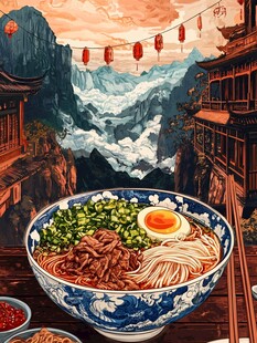 铺盖面海报插画