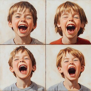 张大嘴巴的小孩