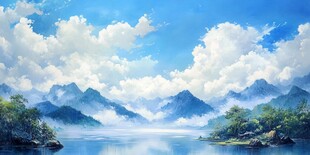 宽屏风景画