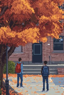 普林斯顿大学旅游插画