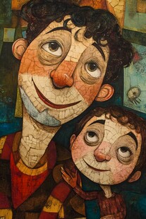 卡通人物现代油画