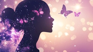 蝶变之美美女剪影