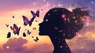 蝶变之美美女剪影