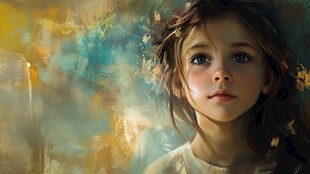 怡然自得的小女孩壁纸