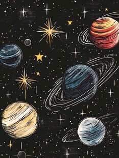 创意彩色缤纷宇宙插画