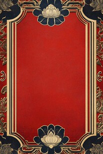 大气复古红金色