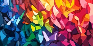 抽象不规则彩色玻璃