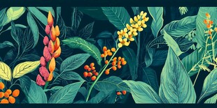 植物背景扁平插画