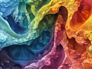 肌理彩色流体背景墙