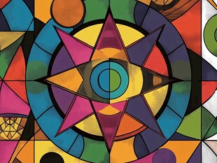 染色玻璃拼花壁纸