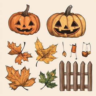 万圣节南瓜灯元素