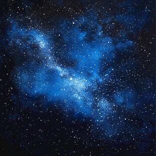 蓝色星云装饰画