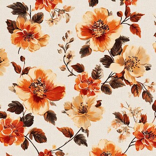 美式自然隐花复古花纹