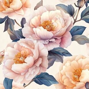 手绘质感牡丹花