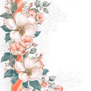 底纹边框唯美花朵