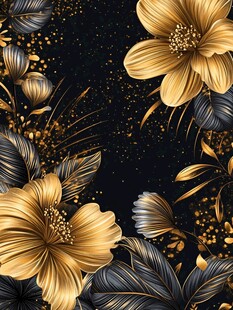 高清简约黑金花