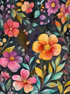 手绘创意百花壁纸